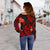 Tonga Polynesian Off Shoulder Sweater - Red Plumeria - Polynesian Pride