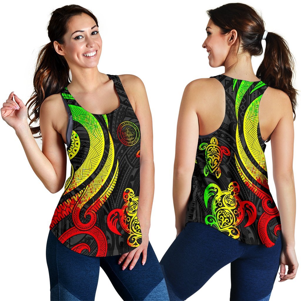Palau Women's Racerback Tank - Reggae Tentacle Turtle - Polynesian Pride