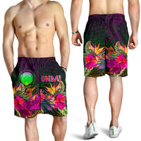 Northern Mariana Islands Polynesian Men's Shorts - Summer Hibiscus - Polynesian Pride