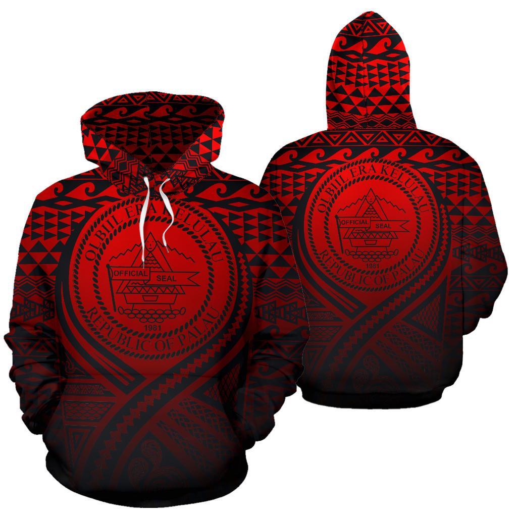 Palau All Over Hoodie Lift up Red Unisex Red - Polynesian Pride