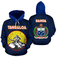 Samoa Polynesian Hoodie Samoan Legend God Tangaloa Unisex Blue - Polynesian Pride