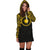 Marshall Islands Women Hoodie Dress - Marshall Islands Coat Of Arms Polynesian Gold Black - Polynesian Pride