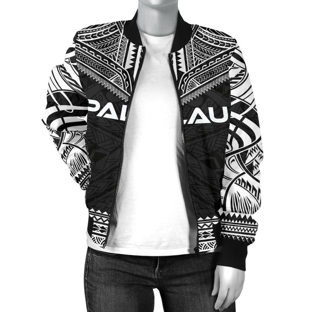 Palau Polynesian Chief Women'S Bomber Jacket - Black Version - Polynesian Pride