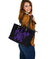 Hawaii Kakau Polynesian Turtle Map Large Leather Tote - Purple - Polynesian Pride