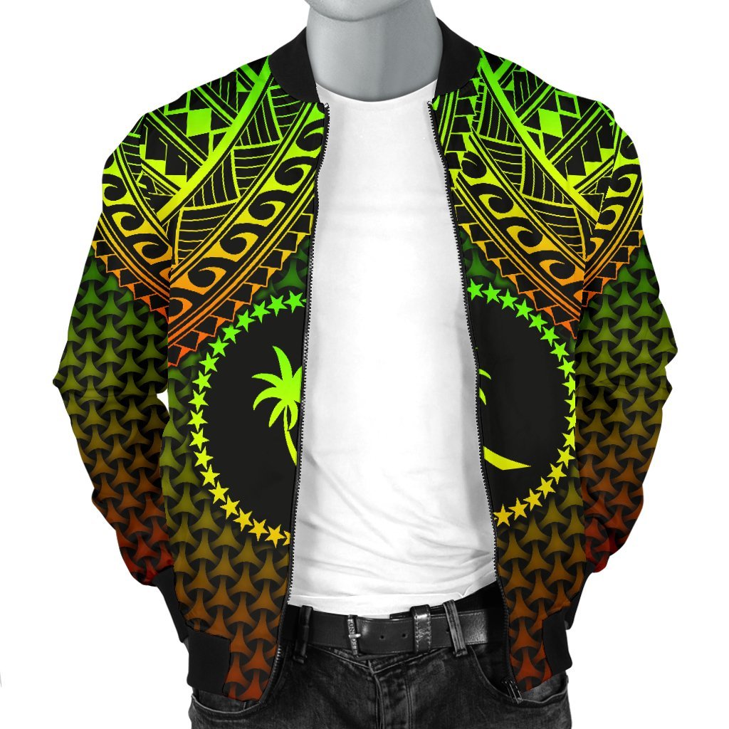 Polynesian Chuuk Men's Bomber Jacket - Reggae Vintage Polynesian Patterns - Polynesian Pride