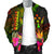 Kosrae Polynesian Men's Bomber Jacket - Hibiscus and Banana Leaves - Polynesian Pride