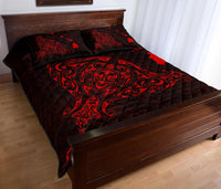 Rays Hawaii Map Polynesian Quilt Bed Set - Red - Polynesian Pride