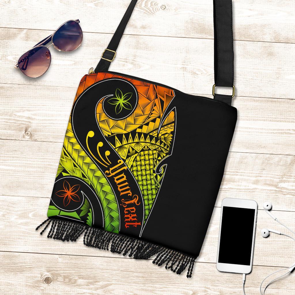 Guam Personalised Crossbody Boho Handbag - Guam Polynesian Decorative Patterns One Style One Size Black - Polynesian Pride