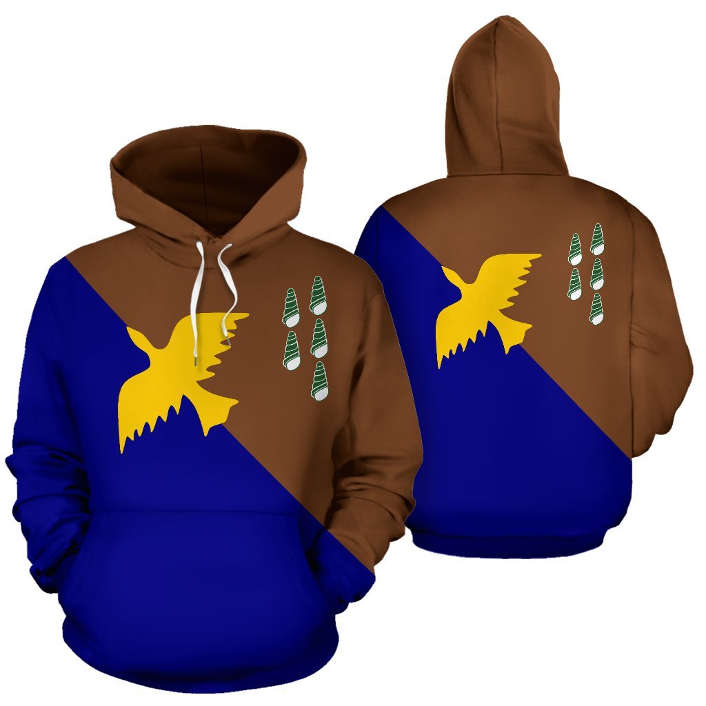 Manus Papua New Guinea Hoodie Manus Papua New Guinea Flag Unisex Blue mix Brown - Polynesian Pride