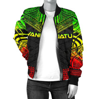Vanuatu Polynesian Chief Women'S Bomber Jacket - Reggae Version - Polynesian Pride