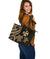 Wallis and Futuna Large Leather Tote - Gold Tentacle Turtle - Polynesian Pride