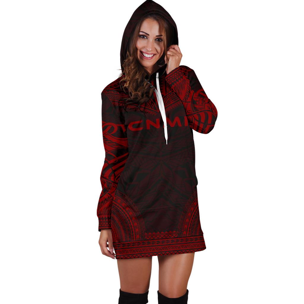 Northern Mariana Islands Women's Hoodie Dress - Polynesian Red Chief - Polynesian Pride