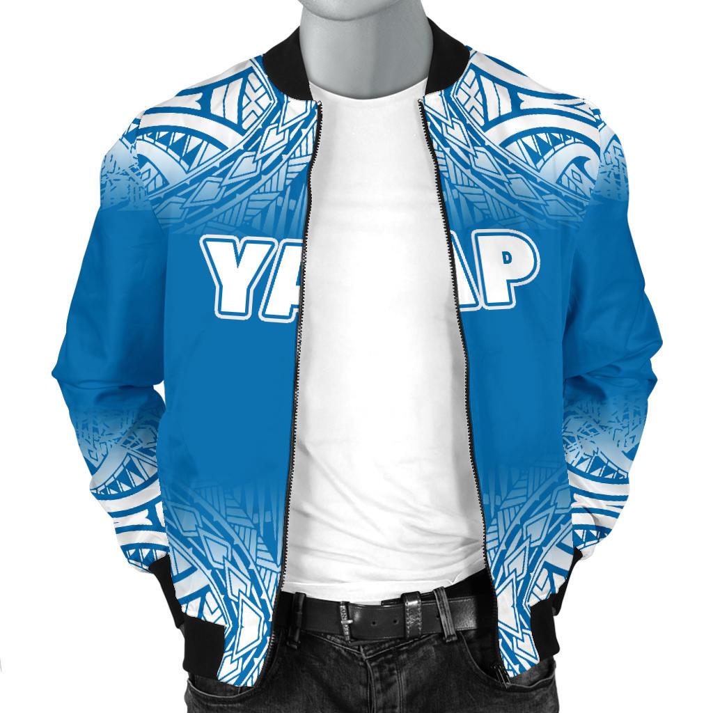Yap Men's Bomber Jacket - Fog Blue Style - Polynesian Pride