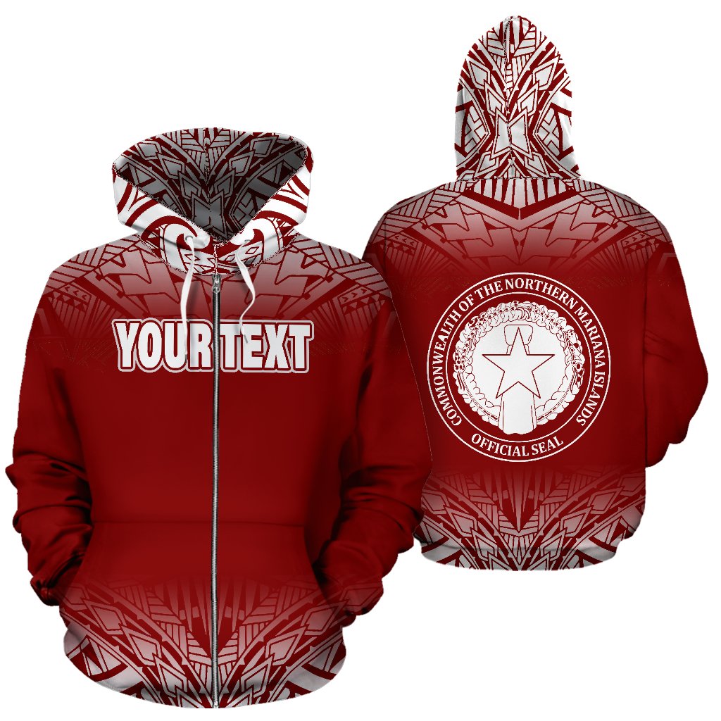 Northern Mariana Islands Custom All Over Zip up Hoodie Fog Red Unisex Red - Polynesian Pride