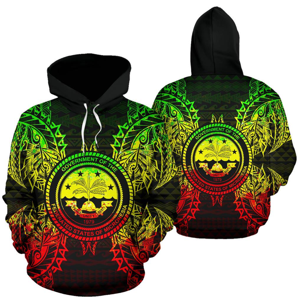 Federated States of Micronesian Polynesian ll Over Hoodie Map Reggae Unisex Reggae - Polynesian Pride
