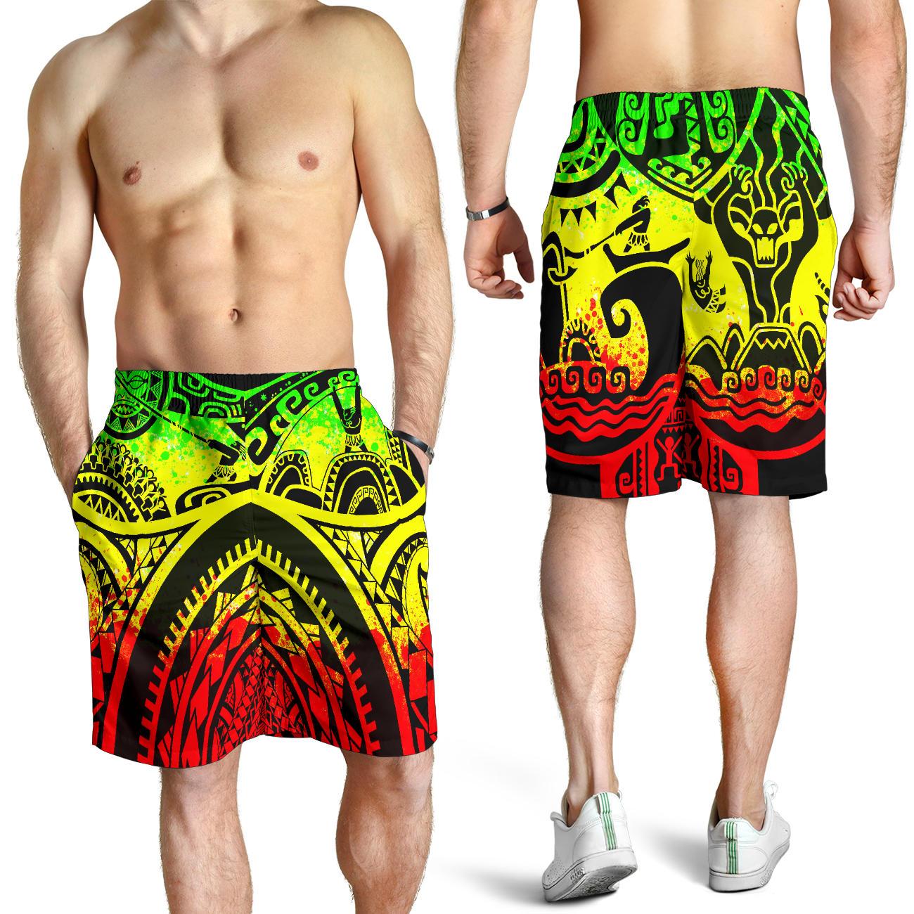 Polynesian Men's Shorts, Maui Tattoo Polynesian Patterns (Reggae) Reggae - Polynesian Pride