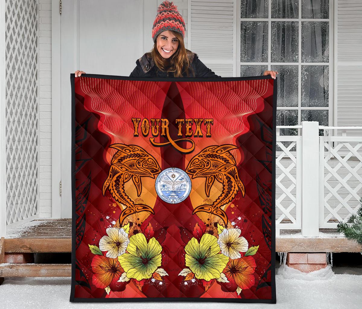 Marshall Islands Custom Personalised Premium Quilt - Tribal Tuna Fish - Polynesian Pride