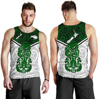 New Zealand Maori Rugby Men Tank Top Pride Version - White White - Polynesian Pride
