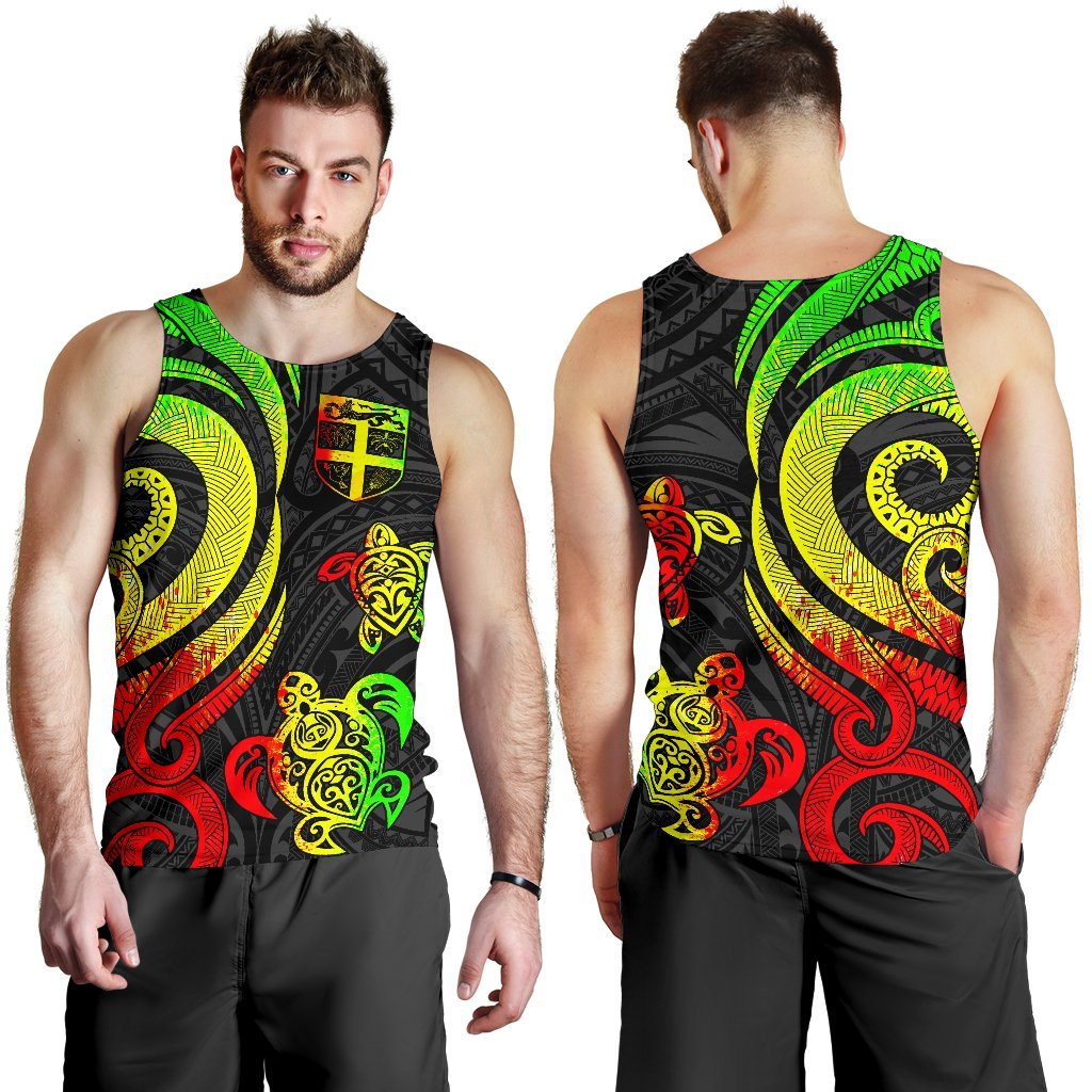 Fiji Polynesian Men Tank Top - Reggae Tentacle Turtle Reggae - Polynesian Pride