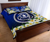 Northern Mariana Islands Quilt Bed Set - Polynesian Plumeria Pattern - Polynesian Pride