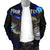 American Samoa Polynesian Custom Personalised Bomber Jacket - Eagle With Flame Blue - Polynesian Pride