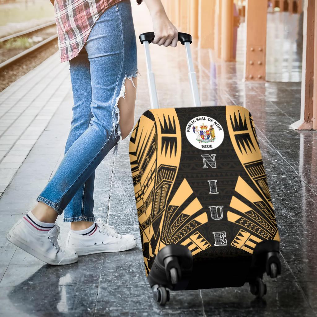 Niue Luggage Cover - Polynesian Tattoo Gold - Polynesian Pride