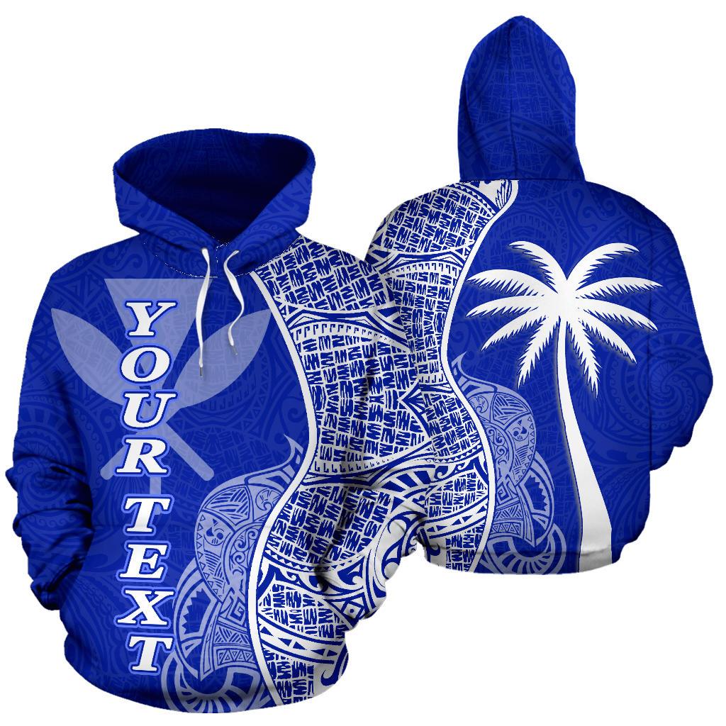 Hawaii Polynesian Custom Hoodie Coconut Blue Unisex Blue - Polynesian Pride