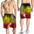 Polynesian Hawaii Men's Shorts - Kanaka Maoli Humpback Whale with Tropical Flowers (Yellow) - Polynesian Pride