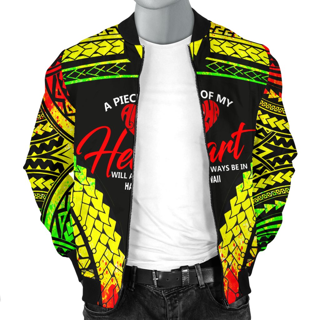 Hawaii Men's Bomber Jacket - A Piece Of My Heart Reggae - Polynesian Pride