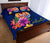 Tahiti Polynesian Quilt Bed Set - Floral With Seal Blue - Polynesian Pride