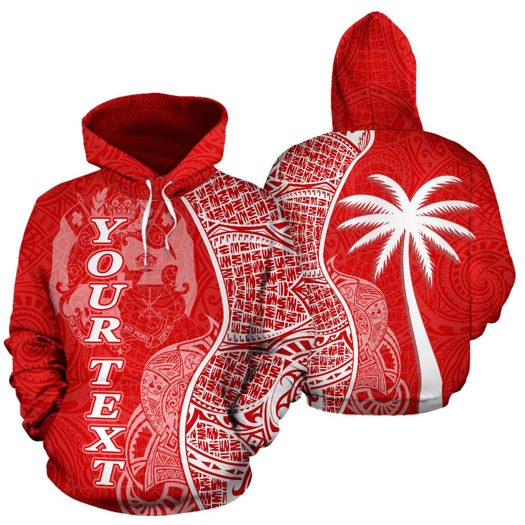 Tonga Polynesian Custom Hoodie Coconut Red White Unisex Red - Polynesian Pride