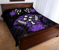 Kosrae Polynesian Quilt Bed Set Hibiscus Purple - Polynesian Pride