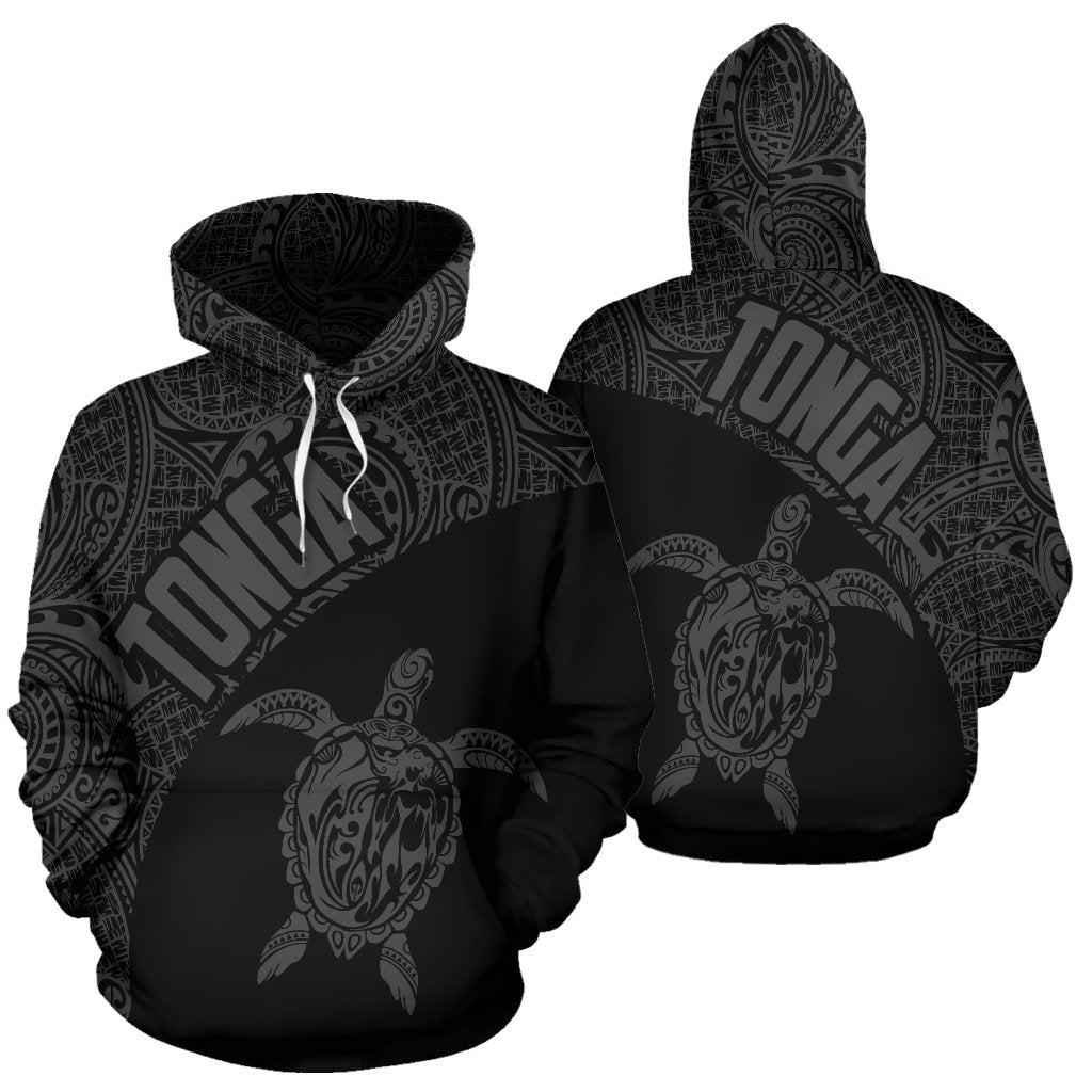 Tonga Hoodie Tonga Turtle Mermaid Polynesian Tattoo Gray Version Unisex Gray - Polynesian Pride