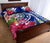 Hawaii Polynesian Turtle Tropical Hibiscus Plumeria Quilt Bed Set - Blue - Polynesian Pride