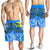 Palau Polynesian Men's Shorts - Palau Flag with Polynesian Tattoo Blue - Polynesian Pride