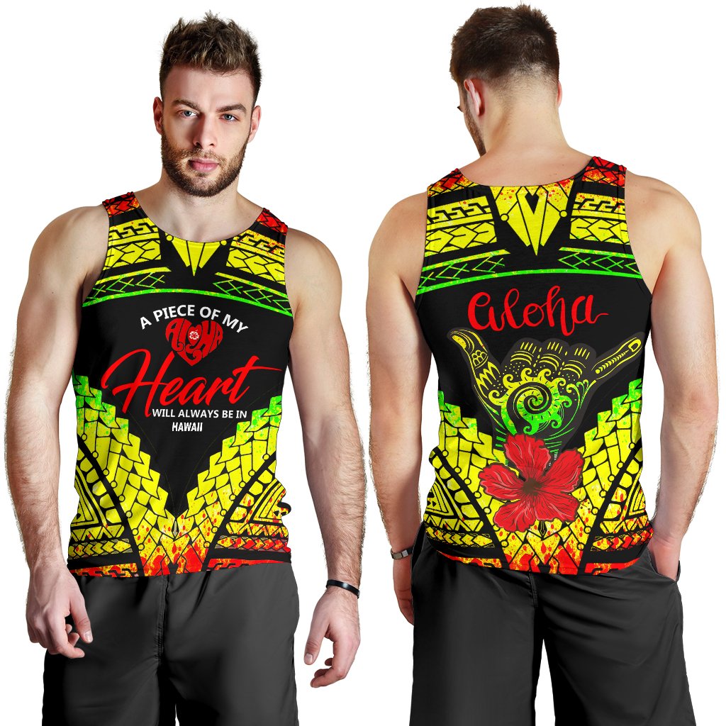 Hawaii Men's Tank Top - A Piece Of My Hearts Reggae - Polynesian Pride