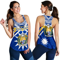 Nauru Rugby Women Racerback Tank Symbol Star Polynesian - Polynesian Pride