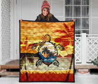 Hawaii Turtle Coconut Tree Premium Quilt - Polynesian Pride