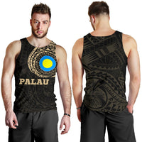 Palau Polynesian Tattoo Style Tank Top A7 Gold - Polynesian Pride