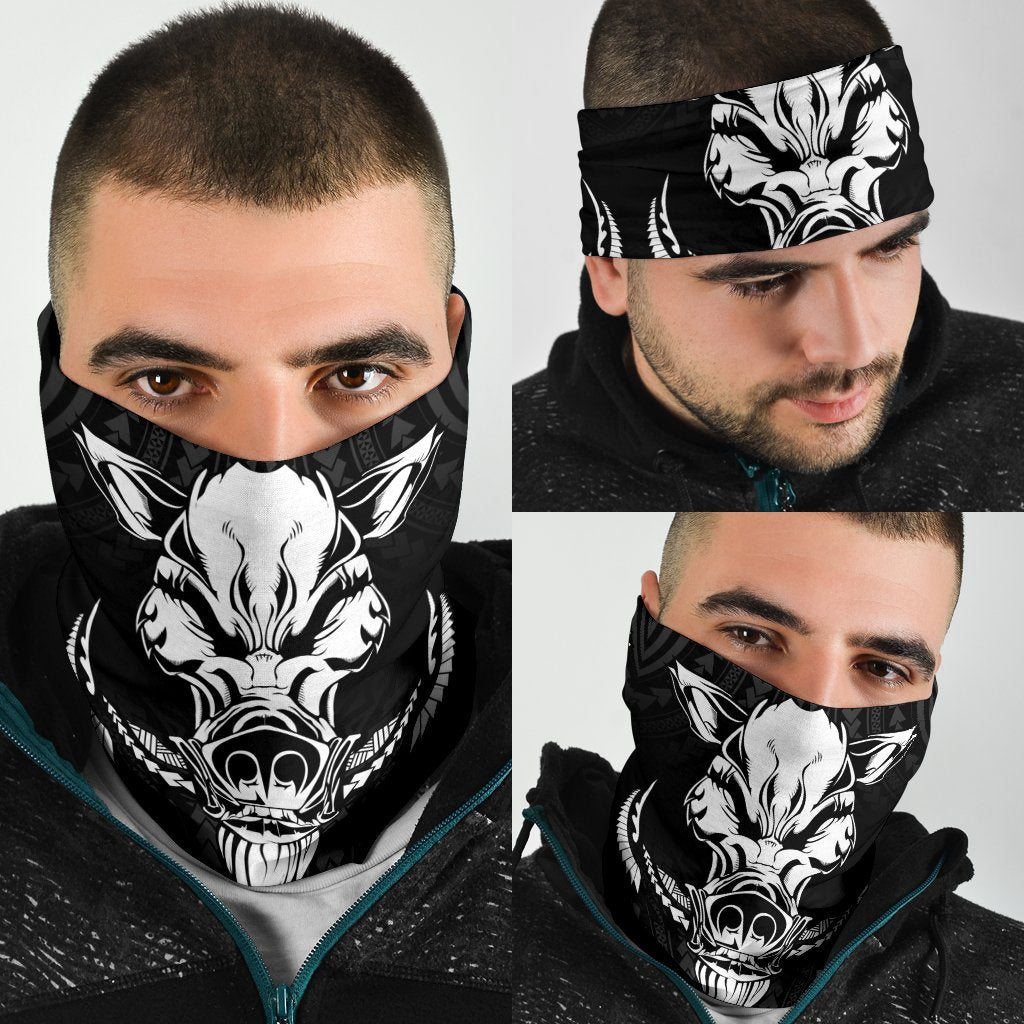 Hawaii Wild Boar Kamapua'a Polynesian Bandana 3-Pack - White One Size White - Polynesian Pride