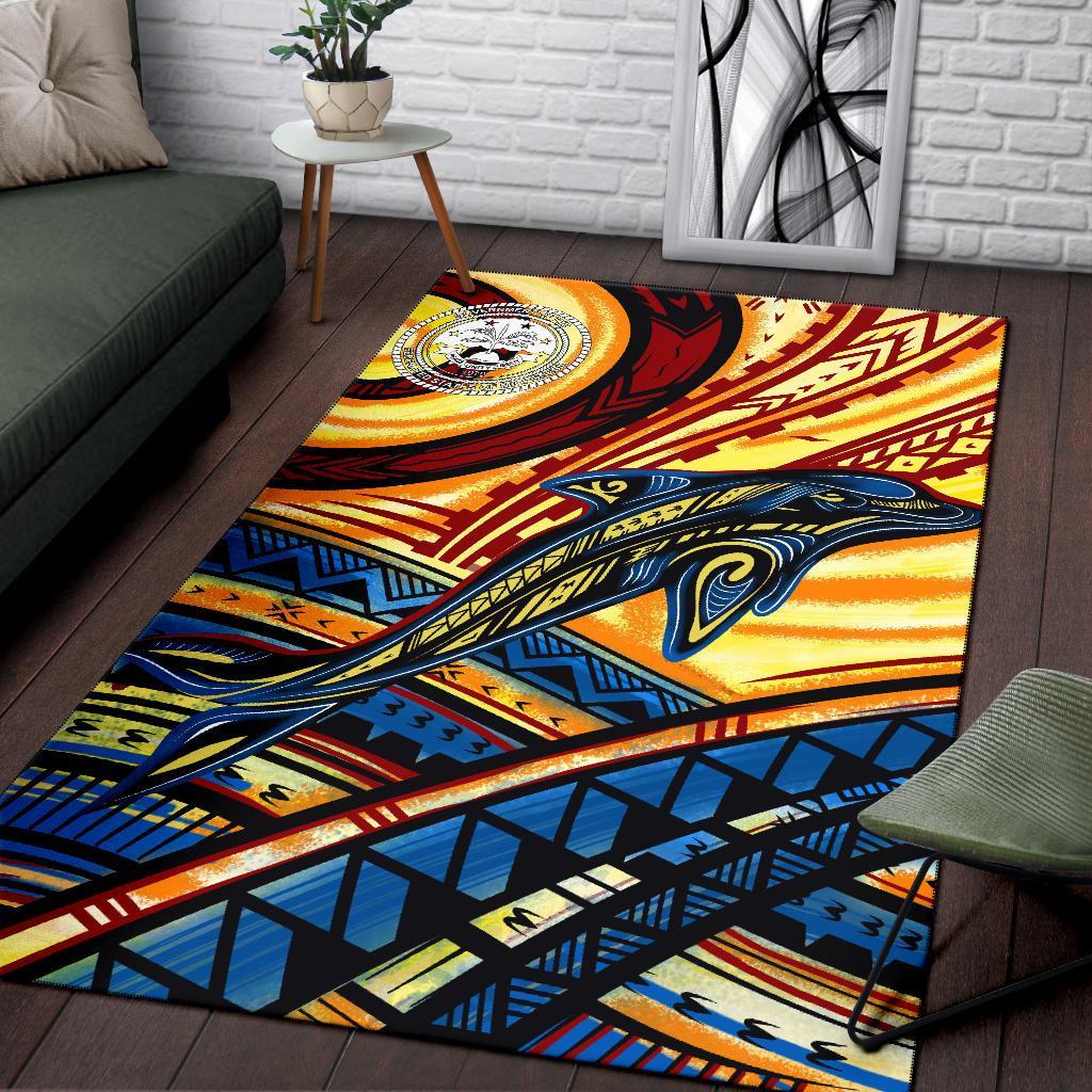 Federated States of Micronesia Area Rug - Dolphin Surfing - Polynesian Pride
