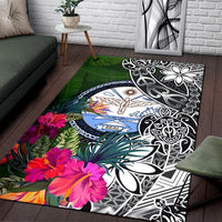 Marshall Islands Area Rug - Turtle Plumeria Banana Leaf - Polynesian Pride