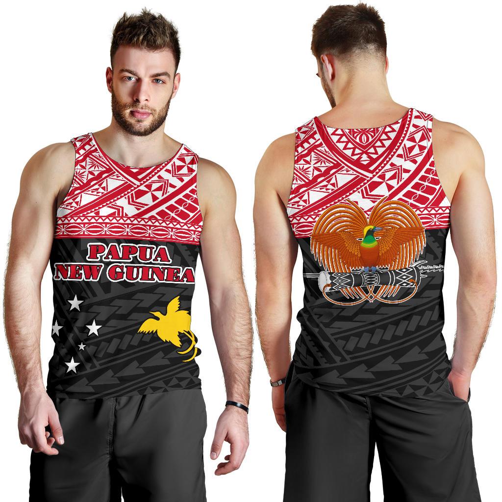 Papua New Guinea Men's Tank Top - Polynesian Design Red - Polynesian Pride