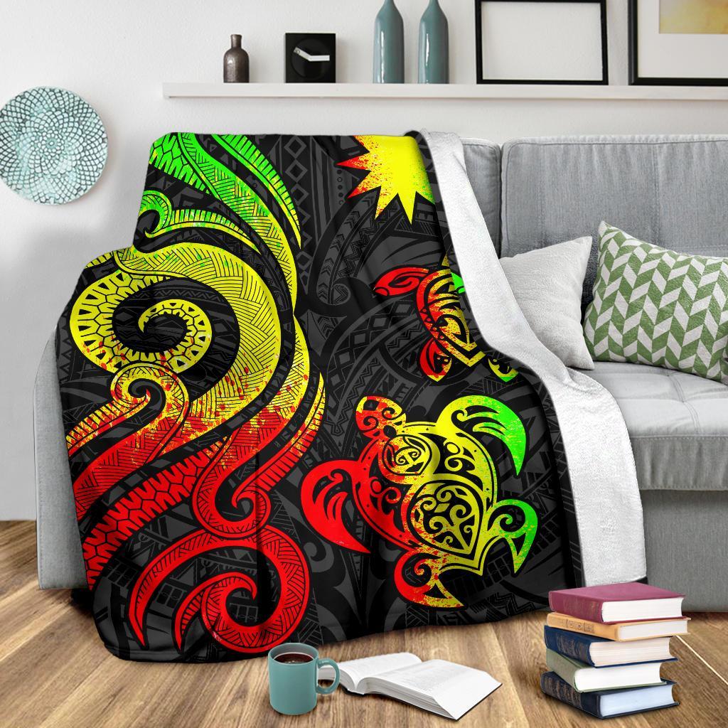 Nauru Premium Blanket - Reggae Tentacle Turtle - Polynesian Pride