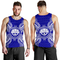 Federated States Of Micronesian Polynesian Men Tank Top Map Blue - Polynesian Pride