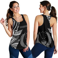 Pohnpei Women's Racerback Tank - Micronesian Pattern Flash Black - Polynesian Pride