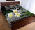 Kanaka Maoli (Hawaiian) Quilt Bed Set, Polynesian Plumeria Banana Leaves Gray - Polynesian Pride