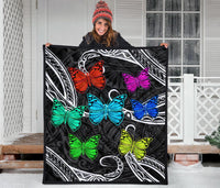 Hawaii Polynesian Butterflies Premium Quilt - Polynesian Pride