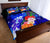 Federated States of Micronesia Custom Personalised Quilt Bed Set - Humpback Whale with Tropical Flowers (Blue) - Polynesian Pride