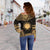 Northern Mariana Island Polynesian Chief Custom Personalised Women's Off Shoulder Sweater - Gold Version - Polynesian Pride